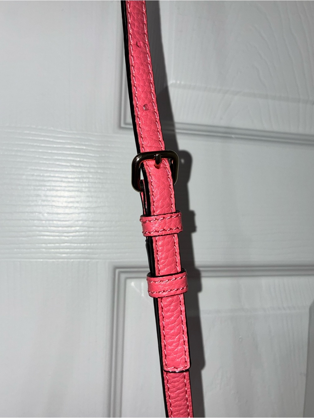 Kate Spade New York Coral Pink Pebbled Leather Crossbody Bag Adjustable Strap - Picture 9 of 11